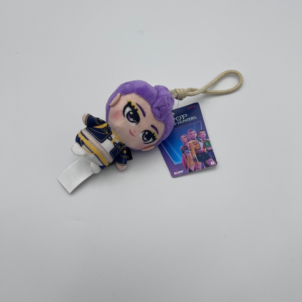 Netflix K-Pop Demon Hunters Rumi Plush Bag Clip Jazwares Purple Hair New NWT